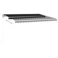 vidaXL Ručne zaťahovacia markíza s LED 4x3,5 cm antracitová