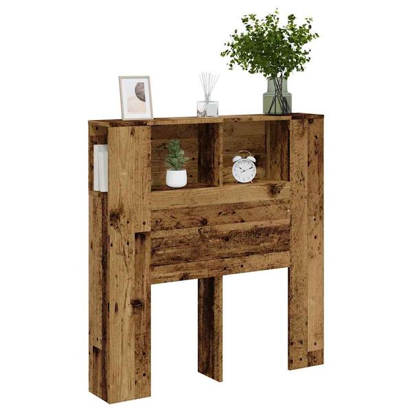 vidaXL Skrinka na čelo postele staré drevo 100x18,5x102,5 cm komp. drevo