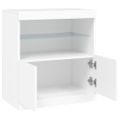 vidaXL Komoda s LED svetlami biela 60x37x67 cm