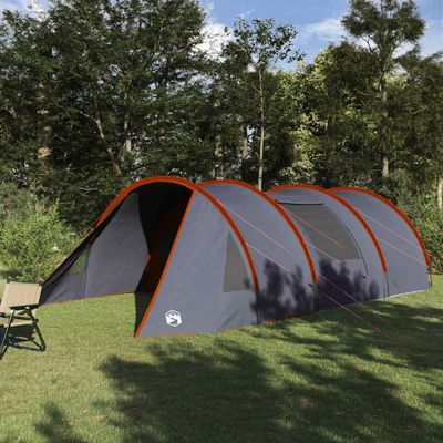 vidaXL Tunelový stan pre 5 osôb Šedá a oranžová 805 x 405 x 211 cm