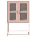 vidaXL Highboard Pink 68x39x107 cm Oceľ