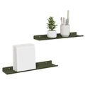 vidaXL Závesná polica 2 ks Olivová zelená 40 x 8,5 x 2,5 cm Oceľ