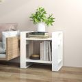 vidaXL Knižnica/deliaca stena biela 60x35x57 cm masívna borovica