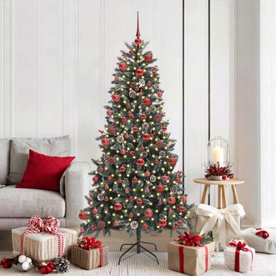 vidaXL Umelý vianočný stromček Zelená 180 cm PVC, plast a oceľ