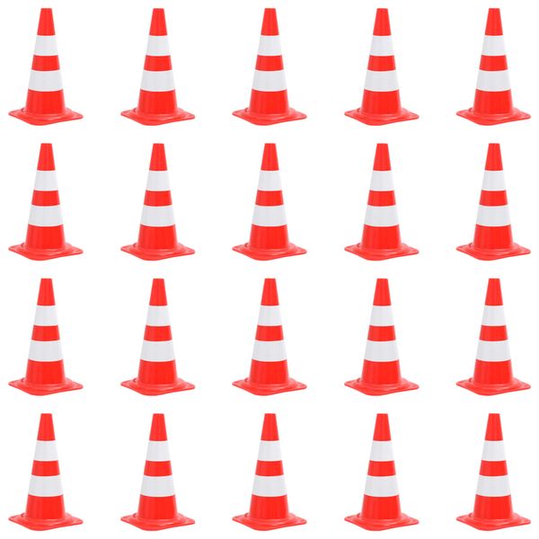 vidaXL Reflexné dopravné kužele 20 ks červeno-biele 50 cm