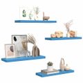 vidaXL Plávajúce nástenné police 4 ks modré 80x23,5x3,8 cm MDF
