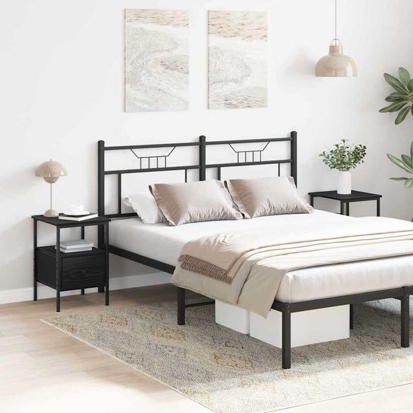 vidaXL Nočný stolík 2 pcs Čierny dub 34 x 36 x 50 cm Kompozitné drevo