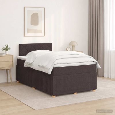 vidaXL Posteľ boxspring s matracom Tmavohnedá 120 x 200 cm Látka