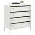 vidaXL Komoda biela 68x39x73,5 cm oceľ valcovaná za studena