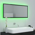 vidaXL LED kúpeľňové zrkadlo lesklé čierne 100x8,5x37 cm akryl