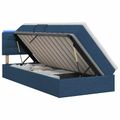 vidaXL LED úložná posteľ s matracom Modrá 90 x 200 cm Látka