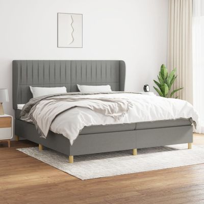 vidaXL Boxspring posteľ s matracom tmavosivá 200x200 cm látka