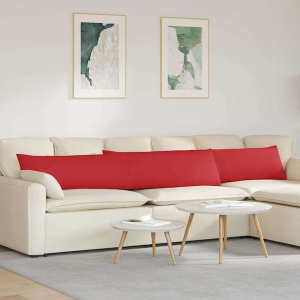 vidaXL Vankúše na pohovku 2 pcs Červená 200 x 40 cm látka