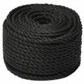 vidaXL Pracovné lano čierne 10 mm 25 m polypropylén