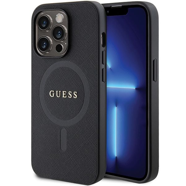 Puzdro Guess pre iPhone 14 Pro Max 6,7" GUHMP14XPSAHMCK čierna HC PU Saffiano Magsafe