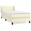 vidaXL Boxspring posteľ s matracom krémová 100x200 cm umelá koža