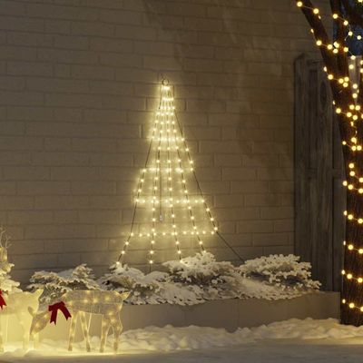 vidaXL LED Vianočný stromček so zemnými kolíkmi Teplá biela 182 cm Kov