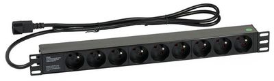 Predlžovací prívod do Racku (19" RACK, 1U, 9 zásuviek, IEC320C13/UPS plug)