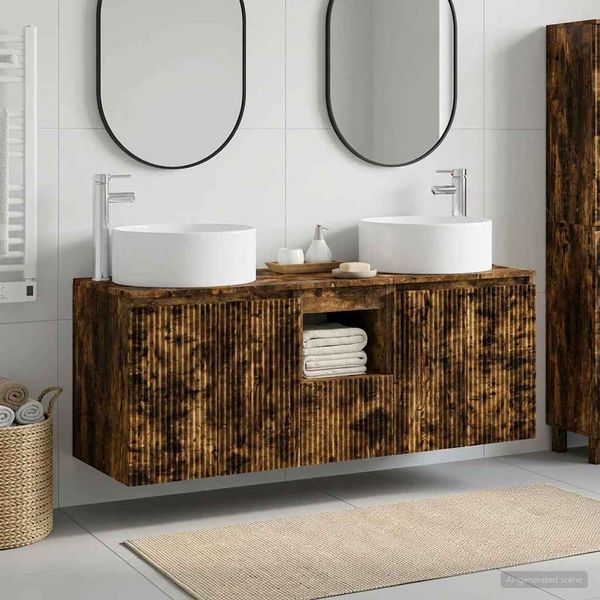 vidaXL Set kabinetov do kúpeľne 3 ks Dymový dub 49,5 x 44,5 x 65,5 cm