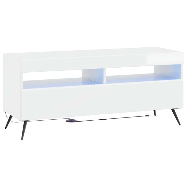 vidaXL LED TV kabinet Biela s vysokým leskom Kompozitné drevo