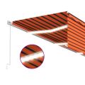 vidaXL Ručne zaťahovacia markíza s tienidlom a LED 6x3m oranžovo-hnedá