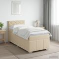 vidaXL Posteľ boxspring s matracom Krémová 80 x 200 cm Látka