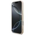 Puzdro Guess Case Magsafe 4G PU Leather s trojuholníkovým logom a zlatým kovovým rámom fotoaparátu pre iPhone 17 Pro Max ružové