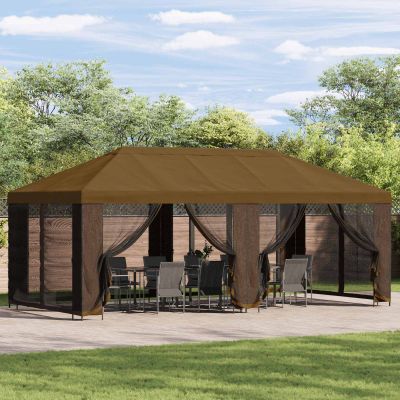 vidaXL Kryt altánku s bočnými stenami 600,5 x 300,5 cm Sivohnedá