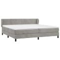 vidaXL Posteľný rám boxsping s matracom bledosivý 200x200 cm zamat