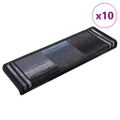 vidaXL Nášľapy na schody samolepiace 10 ks 65x21x4 cm čierne