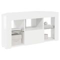 vidaXL Rohový LED TV kabinet 100 x 40 x 50 cm Vysoko lesklá biela