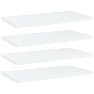 vidaXL Prídavné police 4 ks, biele 40x20x1,5 cm, kompozitné drevo