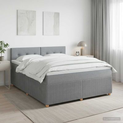 vidaXL Posteľ boxspring s matracom Svetlosivá 140 x 190 cm Látka