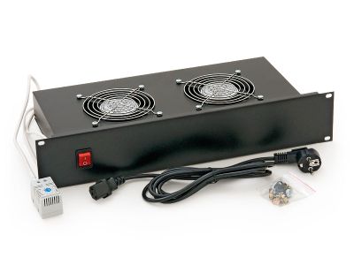 19'' horiz.vent.j.2xVent.-220V/46W termost.2U čierna