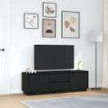 vidaXL TV skrinka s LED svetlami dub čierna 160,5x41x50 cm