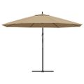 vidaXL Závesný záhradný slnečník, hliníková tyč 350 cm, sivohnedý