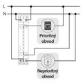 Relé prioritné prúdové F&F PR-613 1xNO+1xNC, 230V, 16A, na DIN lištu
