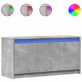 vidaXL TV stolík s LED betónovosivý 100x34x50 cm kompozitné drevo