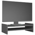 vidaXL Stojan na monitor sivý 50x27x15 cm masívna borovica