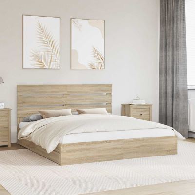vidaXL Úložná posteľ Sonoma dub 180 x 200 cm Kompozitné drevo