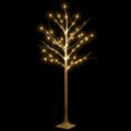 vidaXL LED strom s dizajnom bielej brezy 72 teplých bielych LED 150cm