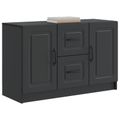vidaXL Servírovacia skriňa Čierna 89 x 34,5 x 57 cm Kompozitné drevo