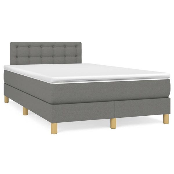 vidaXL Boxspring posteľ s matracom, tmavosivá 120x190 cm, látka