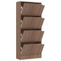vidaXL Botník so 4 dvierkami dub sonoma 59x24x136 cm drevotrieska