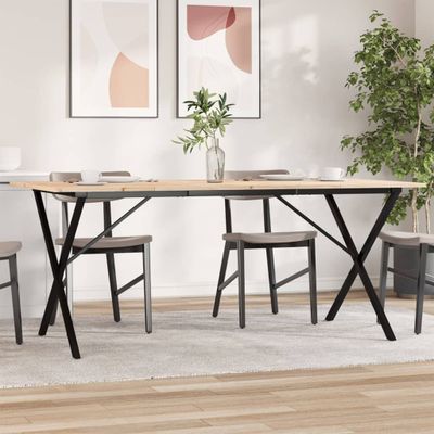 vidaXL Jedálenský stolík v tvare X 180x90x75 cm borovica a oceľ