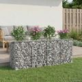 vidaXL Gabiónová vyvýšená posteľ 2 ks 200 x 50 x 80 cm Strieborná