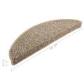 vidaXL Kobercové nášľapy na schody 15 ks hnedé 56x17x3 cm