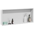 vidaXL Sprchový výklenok Biela 75 x 30 x 9,5 cm Nehrdzavejúca oceľ