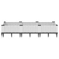 vidaXL Záhradný kvetináč s kolíkmi biely 125x40x28,5 cm PP