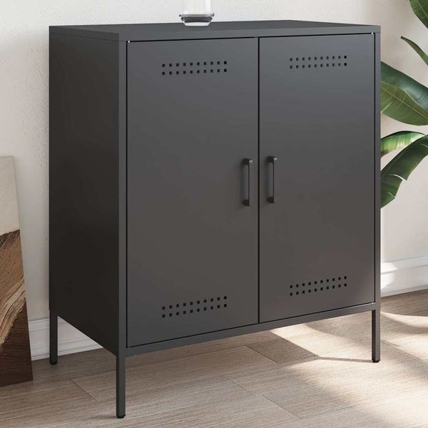 vidaXL Komoda čierna 68x39x79 cm oceľ